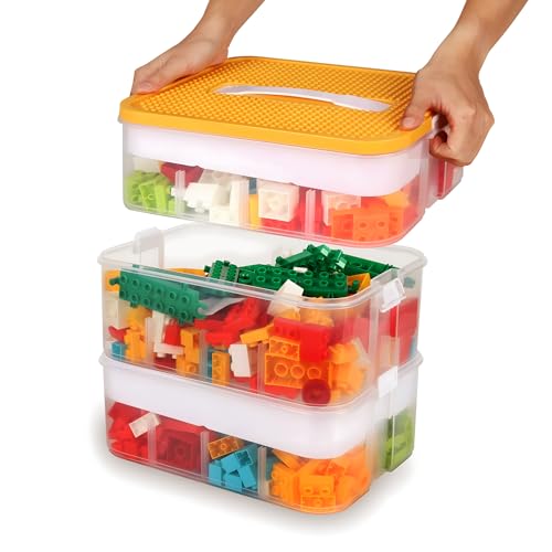 WillingHeart Boite Rangement Plastique pour Lego Briques Coffre A Jouet